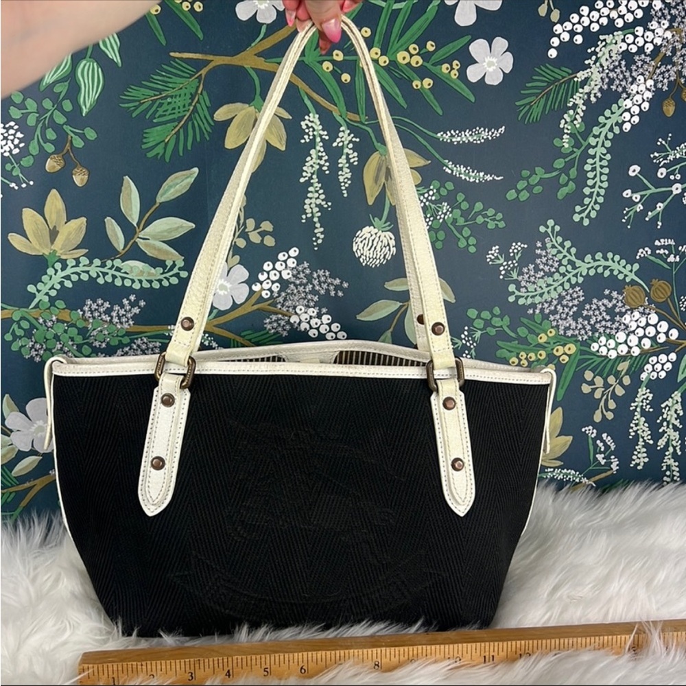 Burberry black canvas tote